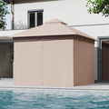 Gazebo Replacement Privacy Curtains 10'x10' with Zipper and 4-Panels Side Wall Universal Replacement for