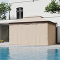 Gazebo Replacement Privacy Curtains 10'x13' with Zipper and 4-Panels Side Wall Universal Replacement for