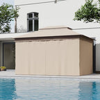 Gazebo Replacement Privacy Curtains 10'x13' with Zipper and 4-Panels Side Wall Universal Replacement for