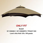 Gazebo Replacement Top for Lowe's Allen Roth #GF-12S004B-1, Beige in Beige, alternate view 3
