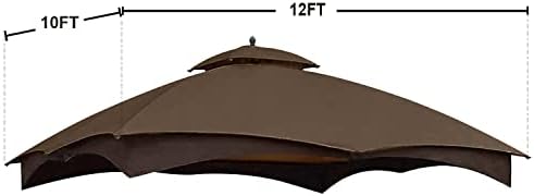 Gazebo Replacement Top for Lowe's Allen Roth #GF-12S004B-1, Brown in Brown, alternate view 3