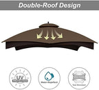 Gazebo Replacement Top for Lowe's Allen Roth #GF-12S004B-1, Brown in Brown, alternate view 4