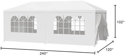 Gazebo Tent, Outdoor Canopy Shelter with Removable Sidewalls and Windows, Waterproof Heavy Duty Canopy for, alternate view 3