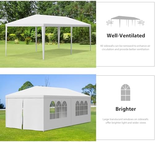 Gazebo Tent, Outdoor Canopy Shelter with Removable Sidewalls and Windows, Waterproof Heavy Duty Canopy for, alternate view 4