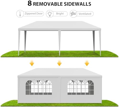 Gazebo Tent, Outdoor Canopy Shelter with Removable Sidewalls and Windows, Waterproof Heavy Duty Canopy for, alternate view 5