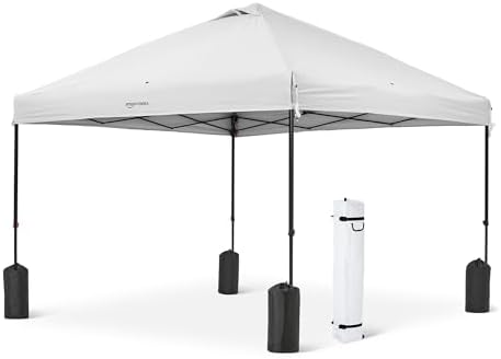 Gazebo with Cover & Sandbag, 10ft x 10ft, White in White