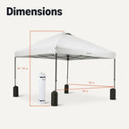Gazebo with Cover & Sandbag, 10ft x 10ft, White in White, alternate view 2