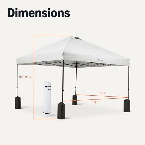 Gazebo with Cover & Sandbag, 10ft x 10ft, White in White, alternate view 2