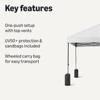Gazebo with Cover & Sandbag, 10ft x 10ft, White in White, alternate view 3