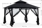 Gazebos for Patios 10x10 with Mosquito Netting, Black in Black, alternate view 3