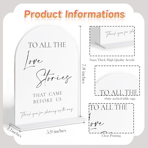 Generations Of Love Wedding Sign, White Arch Acrylic Wedding Sign, Wedding Signs for Ceremony and Reception, alternate view 3
