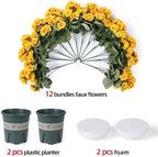 Geraniums Artificial Flowers for Outdoors, 2 Pack Potted Plants Faux Geraniums Bush Artificial Topiaries, alternate view 5