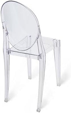Ghost Chairs Set of 4, 15" Seat, Clear Armless Chairs, alternate view 4