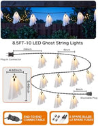Ghost String Lights, 8.5FT 10 LED Plug-in Lights, alternate view 2