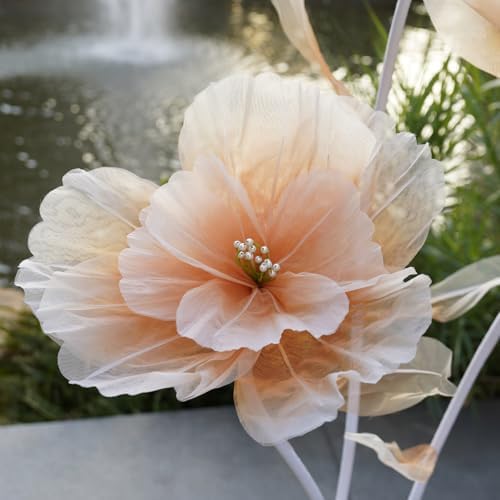 Giant Artificial Flower Decor, Oversized Gradient Organza Flower with Bendable Stem, DIY Shape Fake Flower, alternate view 3