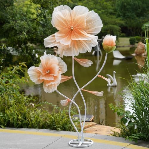 Giant Artificial Flower Decor, Oversized Gradient Organza Flower with Bendable Stem, DIY Shape Fake Flower, alternate view 5
