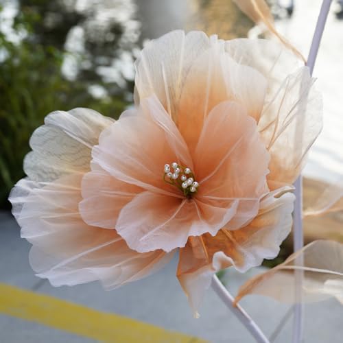 Giant Artificial Flower Decor, Oversized Gradient Organza Flower with Bendable Stem, DIY Shape Fake Flower, alternate view 7