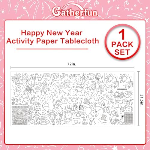 Giant Coloring Poster for Classroom Wall - Versatile 31.5 x 72 Inches Happy New Year Activity Poster/Table, alternate view 3