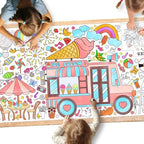 Giant Coloring Poster for Classroom Wall - Versatile 31.5 x 72 Inches Summer Activity Poster/Table Cover, School