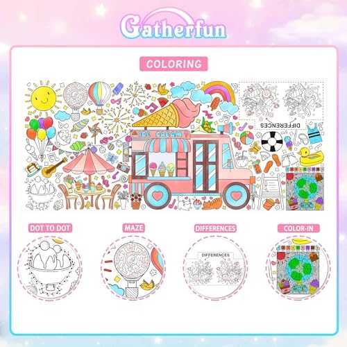 Giant Coloring Poster for Classroom Wall - Versatile 31.5 x 72 Inches Summer Activity Poster/Table Cover, School, alternate