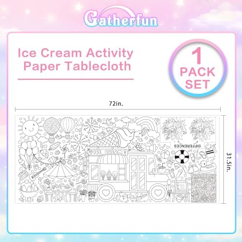 Giant Coloring Poster for Classroom Wall - Versatile 31.5 x 72 Inches Summer Activity Poster/Table Cover, School, alternate