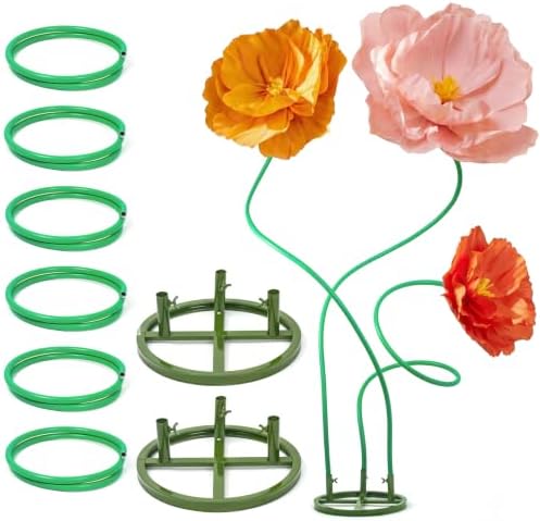 Giant Flower Stand Display Stand for Giant Flowers Decoration, 2 Sets in Green