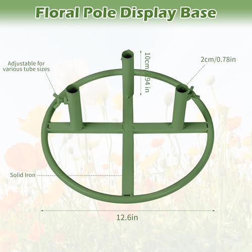 Giant Flower Stand Kit - 3 Pcs 78.7 Inch Green Flexible PVC Pipe & Sturdy Flower Pole Display Stand Base for, alternate view