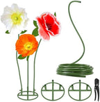 Giant Flower Stand Kit - 39.4FT Extra Long Green Flexible PVC Pipe, 2 Sturdy Flower Pole Display Stand Bases &
