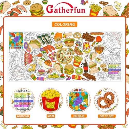Giant Kids Coloring Poster | 31.5 x 72 Fun Food-Themed Activity for Classroom, Birthday & Events | Versatile as, alternate