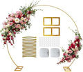 GIB 8FT Round Backdrop Stand Gold Wedding Balloon Arch Stand for Party