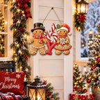 Gingerbread Christmas Decorations Joy Gingerbread Boy Girl Sign, alternate view 4