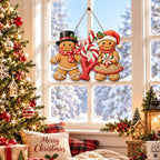 Gingerbread Christmas Decorations Joy Gingerbread Boy Girl Sign, alternate view 6