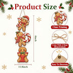 Gingerbread Christmas Decorations Joy Hanging Wooden Sign, alternate view 3