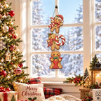 Gingerbread Christmas Decorations Joy Hanging Wooden Sign, alternate view 6