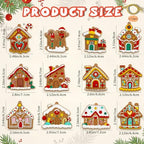 Gingerbread House Ornaments Christmas Tree Decoration - 12pcs Gingerbread House Christmas Decorations Hanging, alternate view