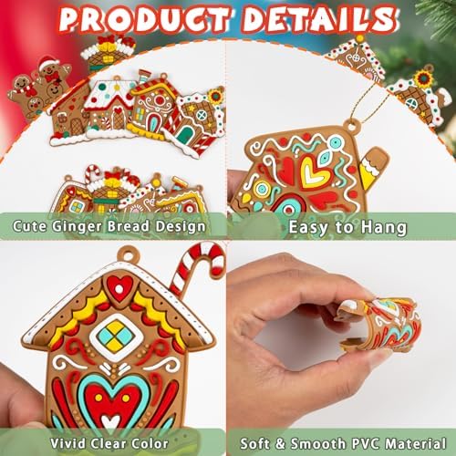 Gingerbread House Ornaments Christmas Tree Decoration - 24pcs Gingerbread House Christmas Decorations Hanging, alternate view