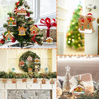 Gingerbread House Ornaments Christmas Tree Decoration - 24pcs Gingerbread House Christmas Decorations Hanging, alternate view