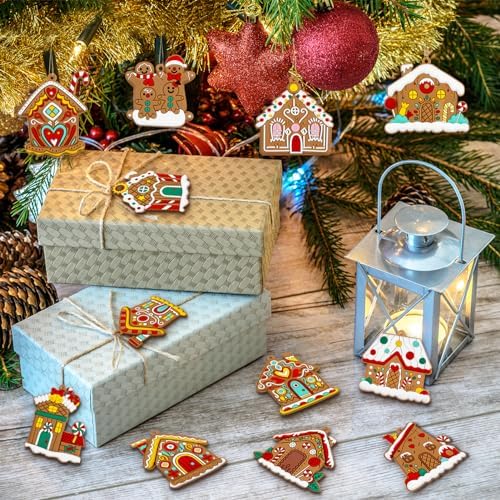 Gingerbread House Ornaments Christmas Tree Decoration - 36pcs Gingerbread House Christmas Decorations Hanging, alternate view