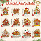 Gingerbread House Ornaments Christmas Tree Decoration - 36pcs Gingerbread House Christmas Decorations Hanging, alternate view