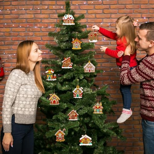 Gingerbread House Ornaments Christmas Tree Decoration - 36pcs Gingerbread House Christmas Decorations Hanging, alternate view