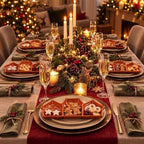 Gingerbread House Tray, 3 Section Ceramic Christmas Serving Platter in 11" x 5.5" in Ceramic, alternate view 6