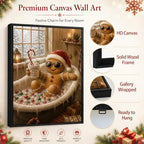 Gingerbread Man Framed Christmas Wall Art, Funny Bathroom Canvas Pictures, alternate view 5