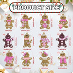 Gingerbread Man Ornaments Christmas Tree Decorations - 24pcs Pink Gingerbread Man Christmas Decorations Hanging, alternate