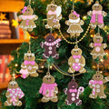 Gingerbread Man Ornaments Christmas Tree Decorations - 36pcs Pink Gingerbread Man Christmas Decorations Hanging