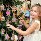 Gingerbread Man Ornaments Christmas Tree Decorations - 36pcs Pink Gingerbread Man Christmas Decorations Hanging, alternate