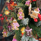 Gingerbread Man Ornaments Christmas Tree Decorations - 36pcs Pink Gingerbread Man Christmas Decorations Hanging, alternate