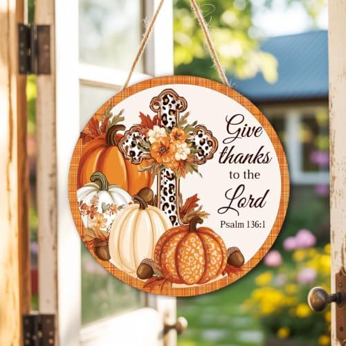 Give Thanks to the Lord Fall Decorations Sign for Home, Fall Christian Sign, alternate view 7