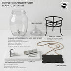 Glass Beverage Drink Dispenser Fortuna with Metal Stand, 2 Gal, alternate view 6