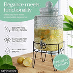 Glass Beverage Drink Dispenser w/Metal Stand, 1.5 Gallon, alternate view 3