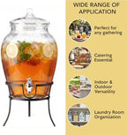 Glass Beverage Drink Dispenser with Metal Rack Stand, 2.64 Gal, alternate view 6